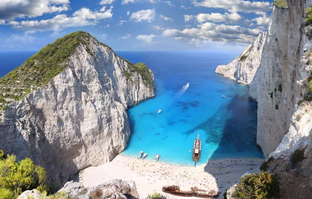 Zante-spiaggia del relitto-Vacanze Barca Vela Grecia Ionica